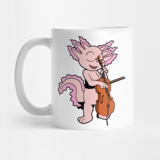 Comic axolotl plays cello Mug